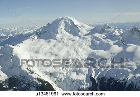 Aerial photo of a dormant snowcapped volcano, Mount Baker, Washington, USA View Large Photo Image Stock Image - Aerial photo of a dormant snowcapped volcano, Mount Baker, Washington, USA. Fotosearch