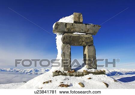 Stock Image - Inukshuk, Whistler, BC, Canada. Fotosearch