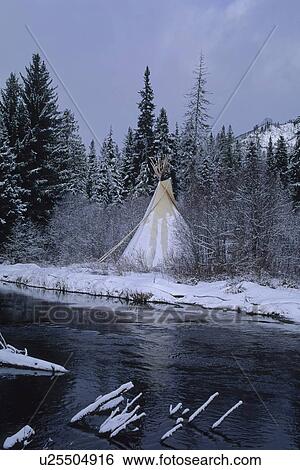 Teepee stands by small river, early winter, Whistler, BC View Large Photo Image Stock Photograph - Teepee stands by small river, early winter, Whistler, BC. Fotosearch