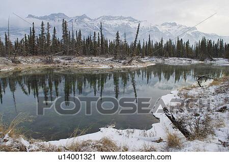 Stock Image - The Miette Range - Jasper National Park - Alberta, Canada. Fotosearch