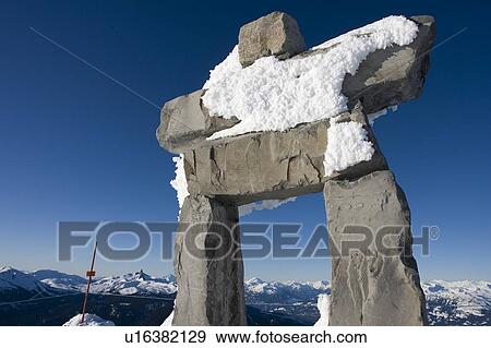 Stock Photo - Whistler peak Inuckchuk; Whistler, BC.. Fotosearch