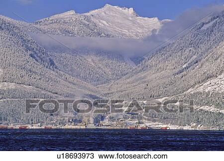 Woodfibre Pulp Mill (closed 2006) in winter snow, Howe Sound View Large Photo Image Stock Image - Woodfibre Pulp Mill (closed 2006) in winter snow, Howe Sound. Fotosearch