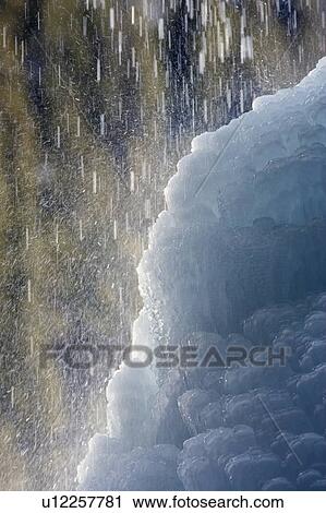 Stock Image - Panther Falls in Winter - Banff National Park Alberta Canada. Fotosearch