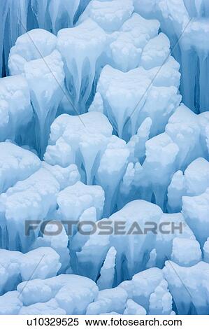Stock Photography - Panther Falls in Winter - Banff National Park, Alberta, Canada. Fotosearch