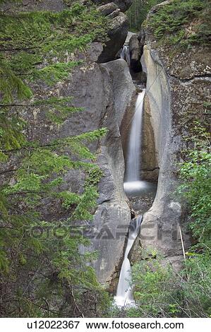 Stock Photo - Punchbowl Falls, Mountain Creek, Jasper National Park, Alberta, Canada. Fotosearch
