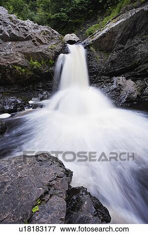 Stock Photo - Sept-Chutes site. View of fall, Bas-Saint-Laurent region, Quebec, Canada. Fotosearch