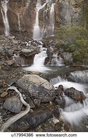 Stock Photograph - Tangle Falls, Jasper National Park, Alberta, Canada. Fotosearch