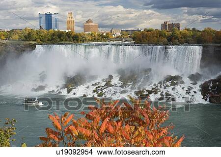 Picture - The American Falls looking towards Niagara Falls, New York, USA. Fotosearch