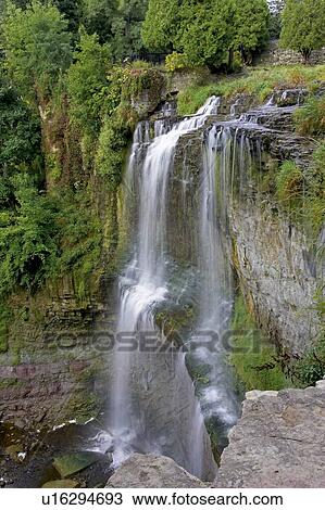 Stock Image - View of Webster's Falls, Canada, Ontario, Dundas. Fotosearch