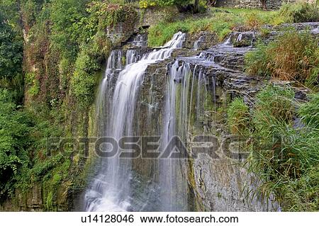 Stock Photograph - View of Webster's Falls, Canada, Ontario, Dundas. Fotosearch