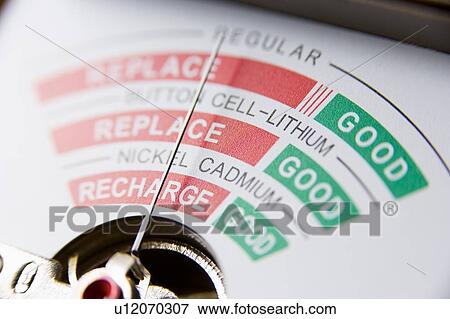 Battery Meter Reading Bad Battery View Large Photo Image Stock Photo - Battery Meter Reading Bad Battery. Fotosearch