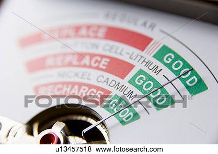 Battery Meter Reading Good Battery View Large Photo Image Stock Photo - Battery Meter Reading Good Battery. Fotosearch