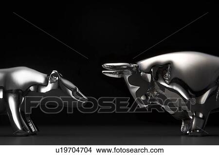 Bear And Bull Figurine View Large Photo Image Picture - Bear And Bull Figurine. Fotosearch