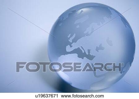 Stock Image - Blue Colored Globe. Fotosearch