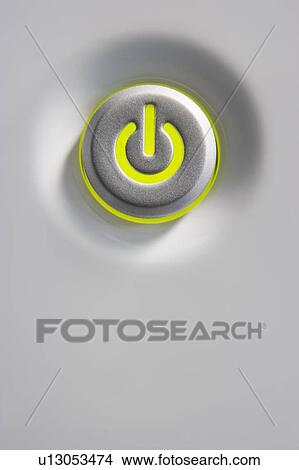Picture - Close Up Of Power Button. Fotosearch