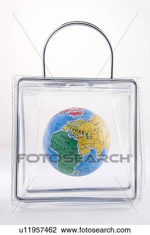 Stock Image - Globe In A Plastic Bag. Fotosearch
