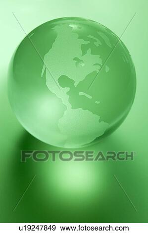 Stock Photo - Green Colored Globe. Fotosearch