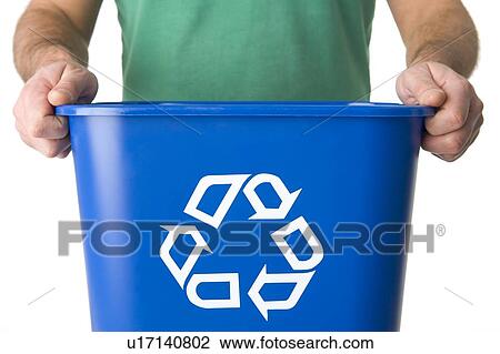 Man Holding Recycling Bin View Large Photo Image Stock Image - Man Holding Recycling Bin. Fotosearch