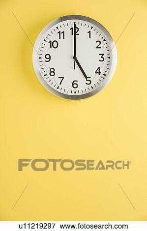 Stock Photo - Office Clock Displaying 5 O'clock. Fotosearch