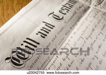 Stock Photography - Old-Fashioned Will And Testament. Fotosearch