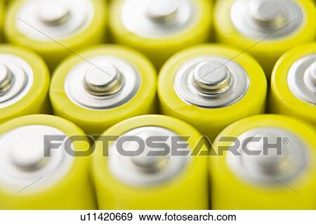Stock Photo - Rows Of Batteries. Fotosearch