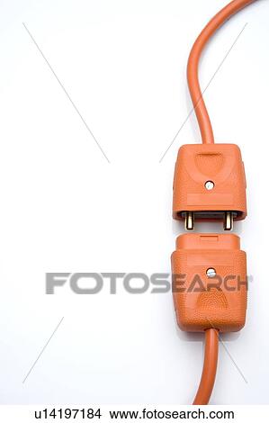 Two Orange Electric Plugs View Large Photo Image Picture - Two Orange Electric Plugs. Fotosearch