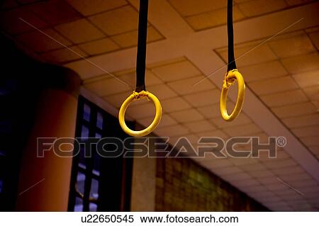 Stock Photography - Gymnastic rings in the gymnasium. Fotosearch