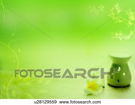 SPA treatment with green floral pattern in background (composite) View Large Illustration Stock Illustration - SPA treatment with green floral pattern in background (composite). Fotosearch