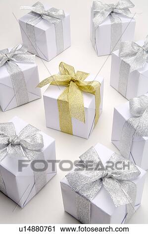 Wrapped gifts with ribbons View Large Photo Image Stock Image - Wrapped gifts with ribbons. Fotosearch