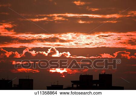 Pink clouds in the sky View Large Photo Image Picture - Pink clouds in the sky. Fotosearch