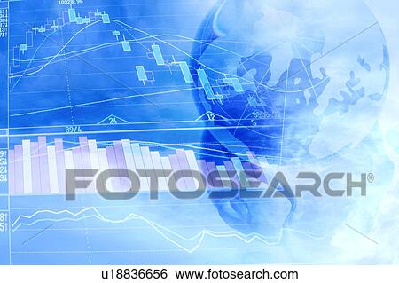 A business diagram and a globe in background View Large Illustration Stock Illustration - A business diagram and a globe in background. Fotosearch