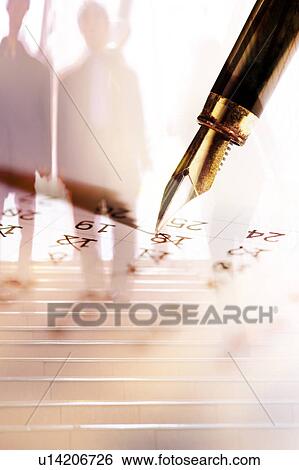 Digitally generated image of a pen and two people View Large Illustration Stock Illustration - Digitally generated image of a pen and two people. Fotosearch