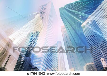 Skyscraper, composite images View Large Illustration Drawing - Skyscraper, composite images. Fotosearch