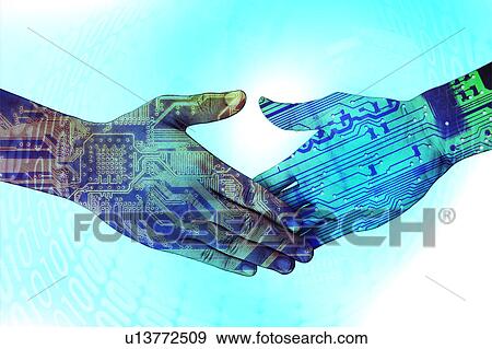 Stock Illustration - Two hands shaking together. Fotosearch