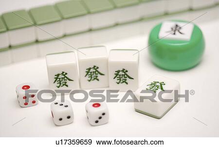 Mah-jong tiles and dice on table View Large Photo Image Stock Photo - Mah-jong tiles and dice on table. Fotosearch