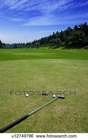 Fallen golf club and golf ball at edge of hole View Large Photo Image Stock Photograph - Fallen golf club and golf ball at edge of hole. Fotosearch