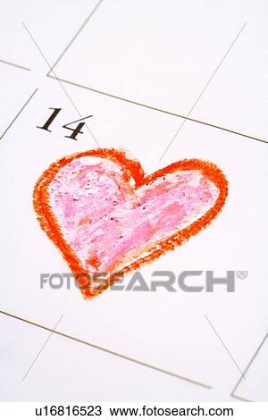 Stock Image - Close Up of Calendar on Valentines. Fotosearch