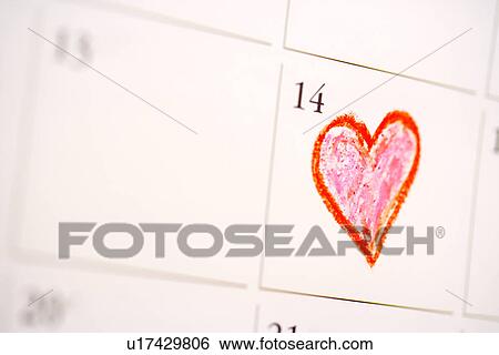 Stock Photograph - Close Up of Calendar on Valentines. Fotosearch