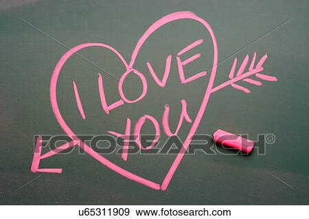 I love you drawn in chalk View Large Photo Image Stock Photo - I love you drawn in chalk. Fotosearch