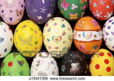 Stock Photograph - Decorated eggs, full frame. Fotosearch