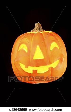 Stock Photo - Illuminated pumpkin. Fotosearch