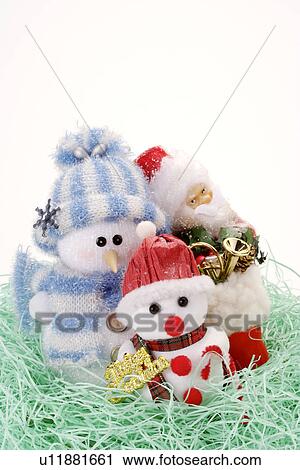 Snowmen and Santa Claus in nest View Large Photo Image Stock Image - Snowmen and Santa Claus in nest. Fotosearch