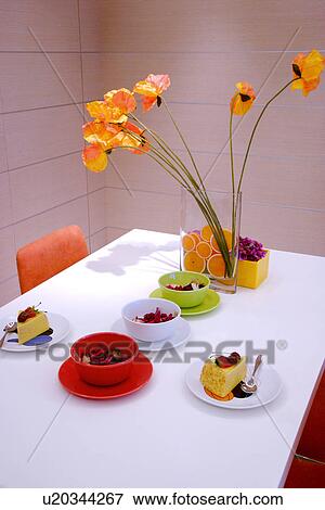 Dining table with cake View Large Photo Image Stock Photo - Dining table with cake. Fotosearch