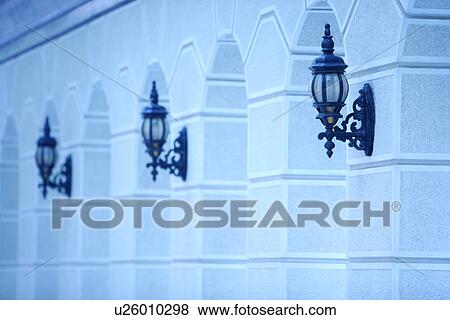 Lamps on Colonnade View Large Photo Image Stock Photo - Lamps on Colonnade. Fotosearch