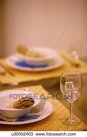Place setting on table View Large Photo Image Stock Image - Place setting on table. Fotosearch