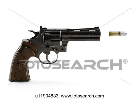 Stock Image - Gun firing bullet. Fotosearch