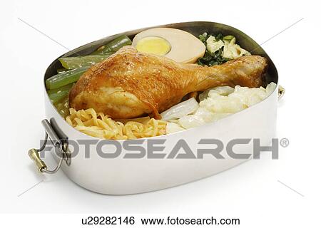 Lunch box with egg and chicken leg View Large Photo Image Stock Photograph - Lunch box with egg and chicken leg. Fotosearch