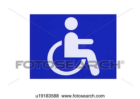 Stock Photo - Disabled sign, close-up. Fotosearch