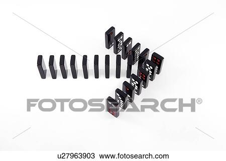 Domino in shape of arrow sign View Large Photo Image Stock Image - Domino in shape of arrow sign. Fotosearch