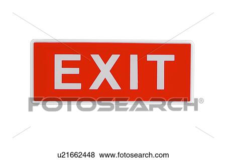 Stock Photo - Exit sign, close-up. Fotosearch